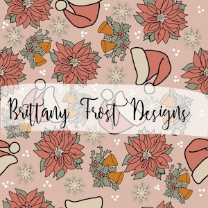 Muted Floral Santa Hat Seamless File