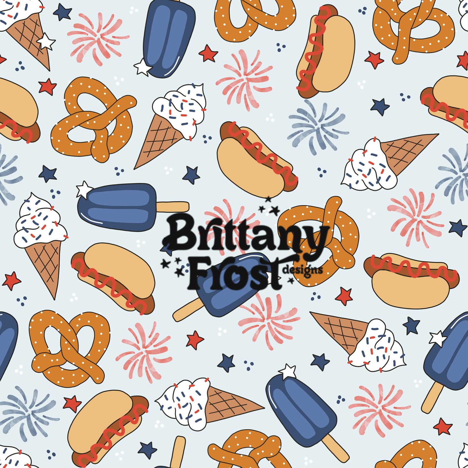 Fourth of July Snacks Seamless File, 4th of July Surface Pattern - Etsy