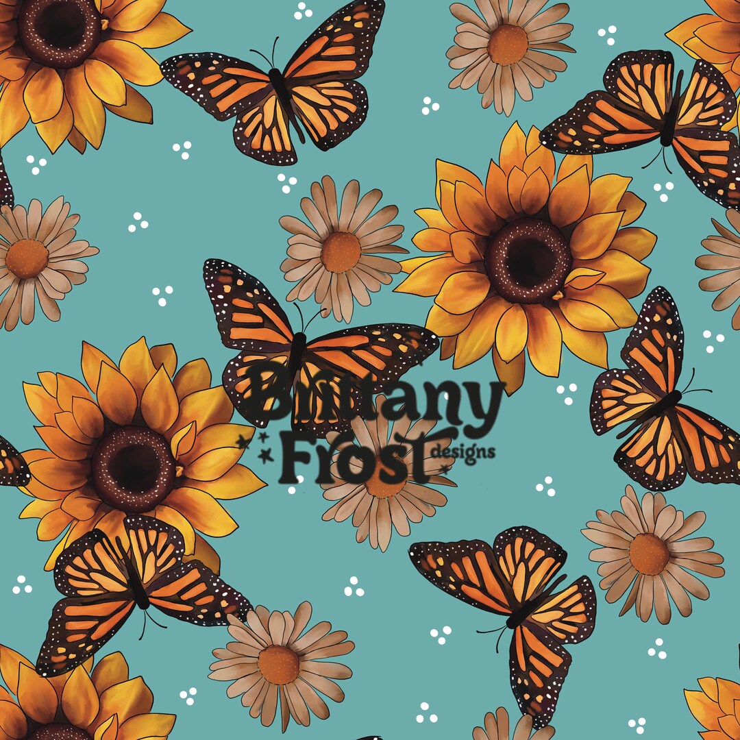 Monarch Butterflies Seamless File, Summer Surface Pattern - Etsy
