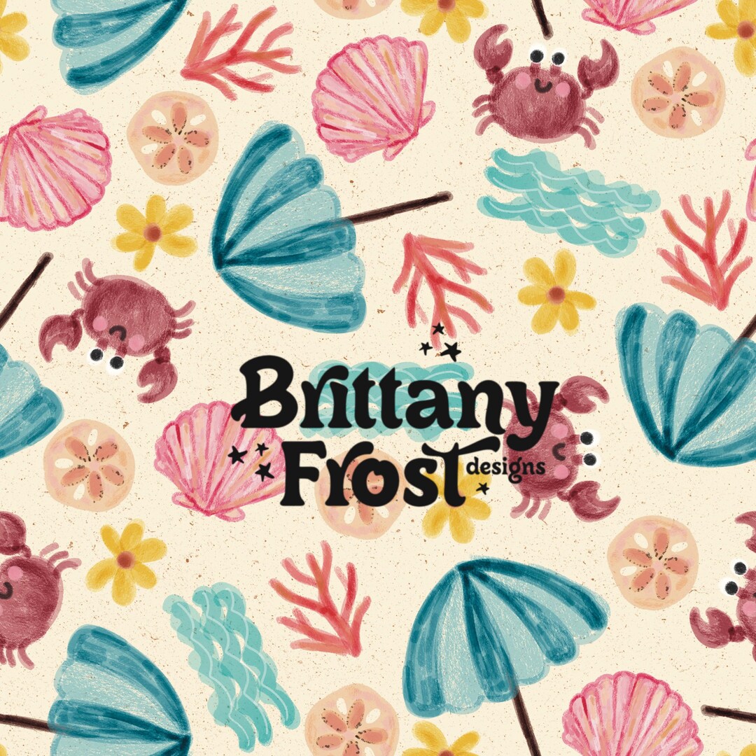 Summer Beach Seamless File, Retro Summer Surface Pattern - Etsy