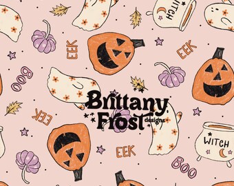 Halloween Seamless File, Halloween sketch Surface Pattern