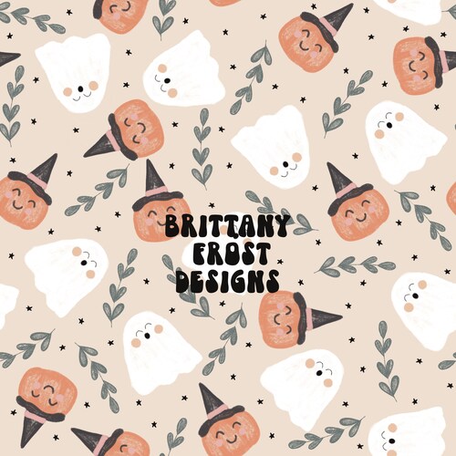 Floral Ghosts Seamless File Halloween Surface Pattern - Etsy