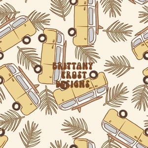 Retro Gender Neutral Beach Seamless File, Beach Seamless Pattern