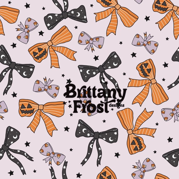 Halloween Bows Seamless File, Halloween Surface Pattern