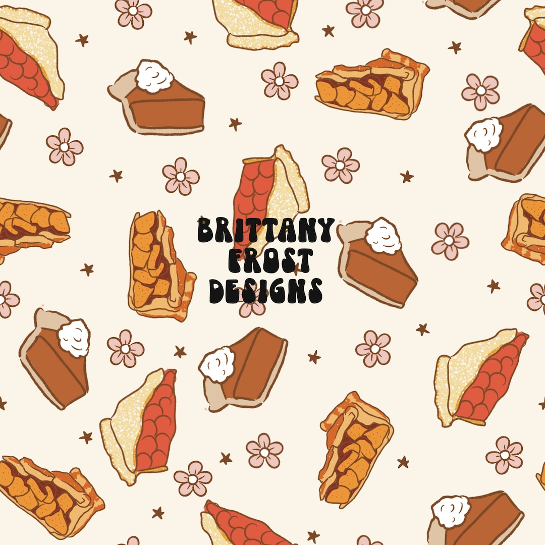 Retro Thanksgiving Pie Surface Pattern, Fall Seamless File - Etsy