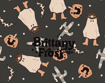 Western Halloween Seamless File, Halloween Surface Pattern