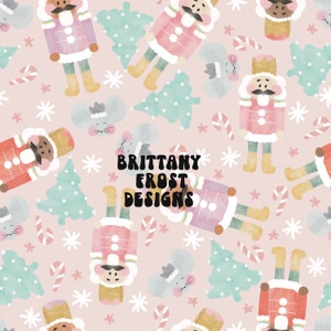 Pink Nutcracker Seamless File, Christmas Surface Pattern