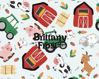 Farm Animals Seamless File, Farm Surface Pattern