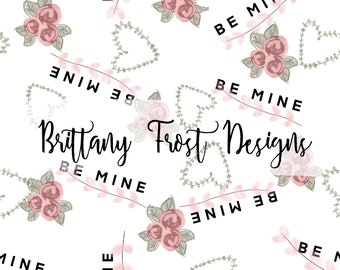 Be Mine Floral Valentines Day Seamless File