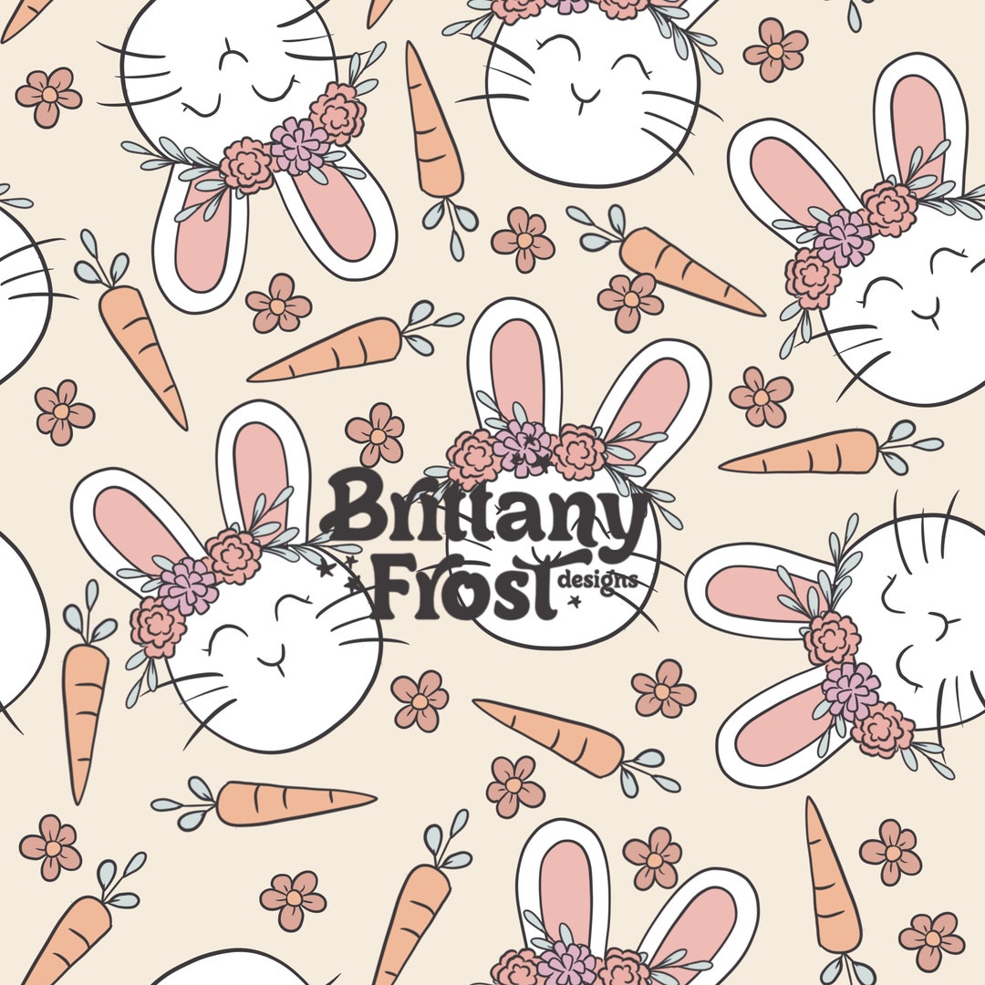Floral Easter Bunny Seamless File, Easter Surface Pattern - Etsy