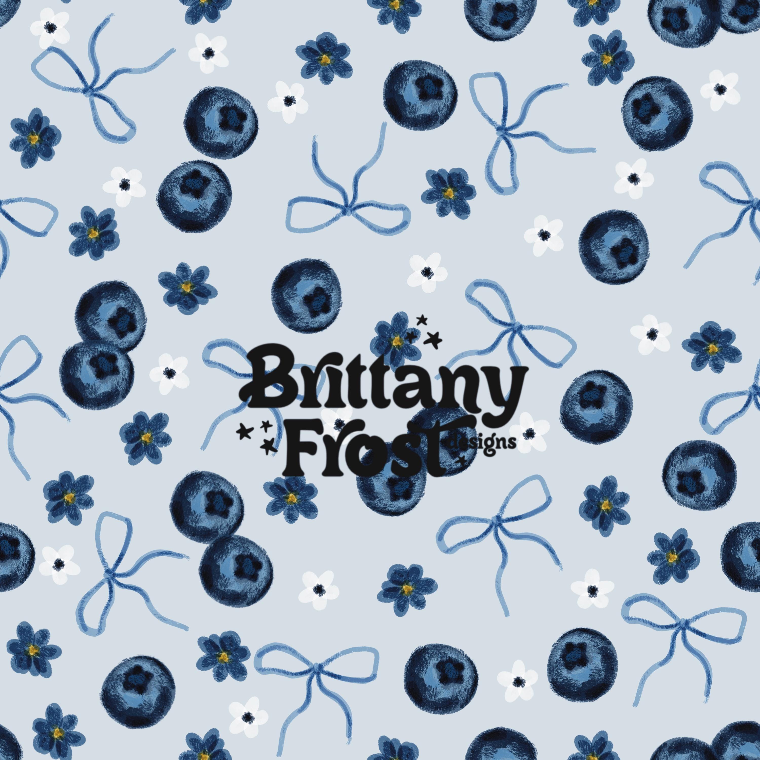 Blueberry Bows Seamless File, Fruit Surface Pattern - Etsy