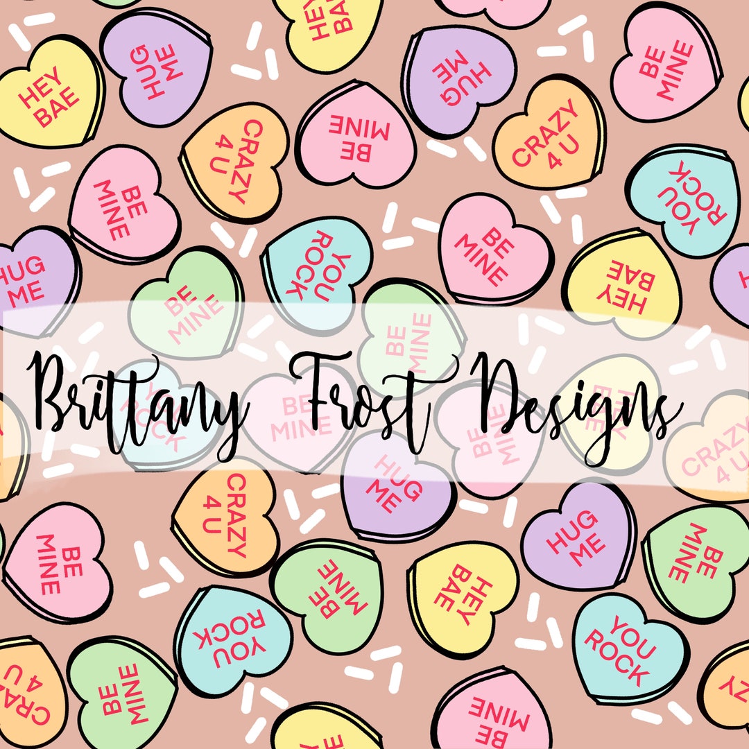 Candy Heart Sprinkles Valentines Seamless File - Etsy