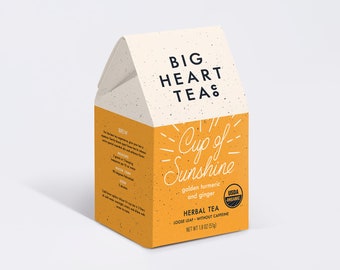 Cup Of Sunshine Tea | Organic Herbal Turmeric + Ginger Tea in Compostable Teabags