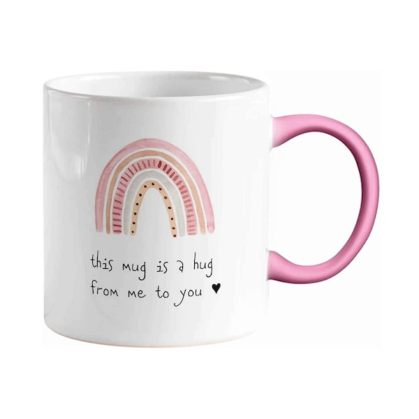 Hug In A Mug | Ceramic Mug With Quote | Gift For Mom, Sister, Best Friend, Thinking Of You, Sympathy Gift, Virtual Hug Gift