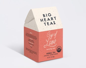 Cup Of Love Organic Tea | Box With 10 Compostable Teabags | Organic Herbal Rose Tea, Caffine Free