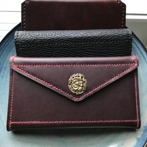 Cartera clásica de piel de vacuno marrón