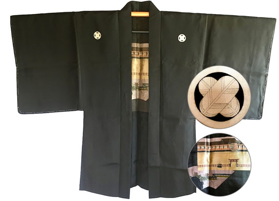 Men's Vintage Haori Montsuki Jinja 