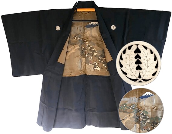 Men's Vintage Haori Tokaido Fujisan Japanese Kimono Haori - Etsy