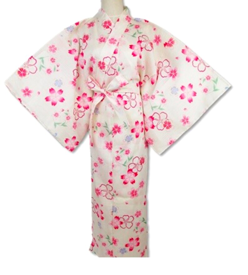 Sakura Cherry Blossom Women's Kimono Yukata Pink Cotton Etsy
