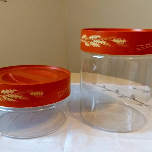 Pyrex Autumn Wheat Glass Canister Made in USA kitchen storage