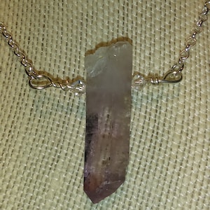 Regal vera cruz amethyst, Swarovski crystal,  and silver plated necklace