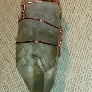 Spectacular Garden Quartz (Lodalite) with Green Phantom and copper plated necklace