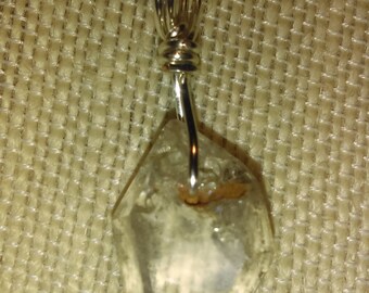 Lovely Herkimer diamond and silver plated necklace