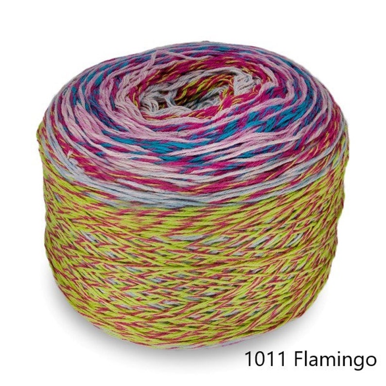 200 gr. Regenbogen Mirage Strickwolle , Baumwolle und Polyacryl 1011 Flamingo
