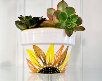 手描きレインボー植木鉢：3個セット、密封 - Etsy 日本