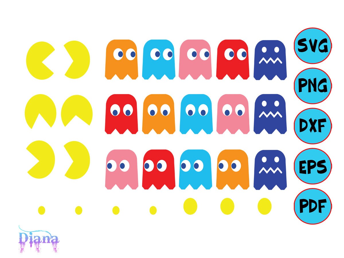Download Pacman SVG Pacman pngepsdxfpdfsvg for Cricut or | Etsy