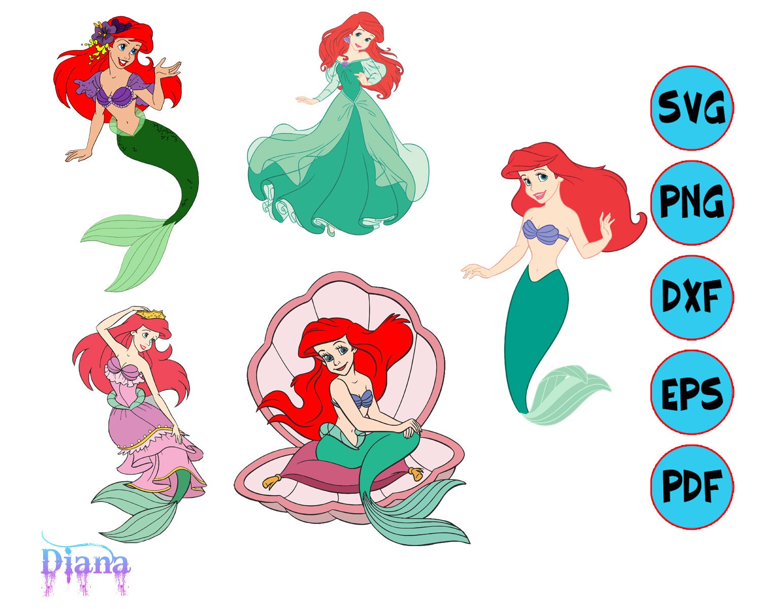 Download Eriel Little Mermaid SVG Eriel Little Mermaid | Etsy