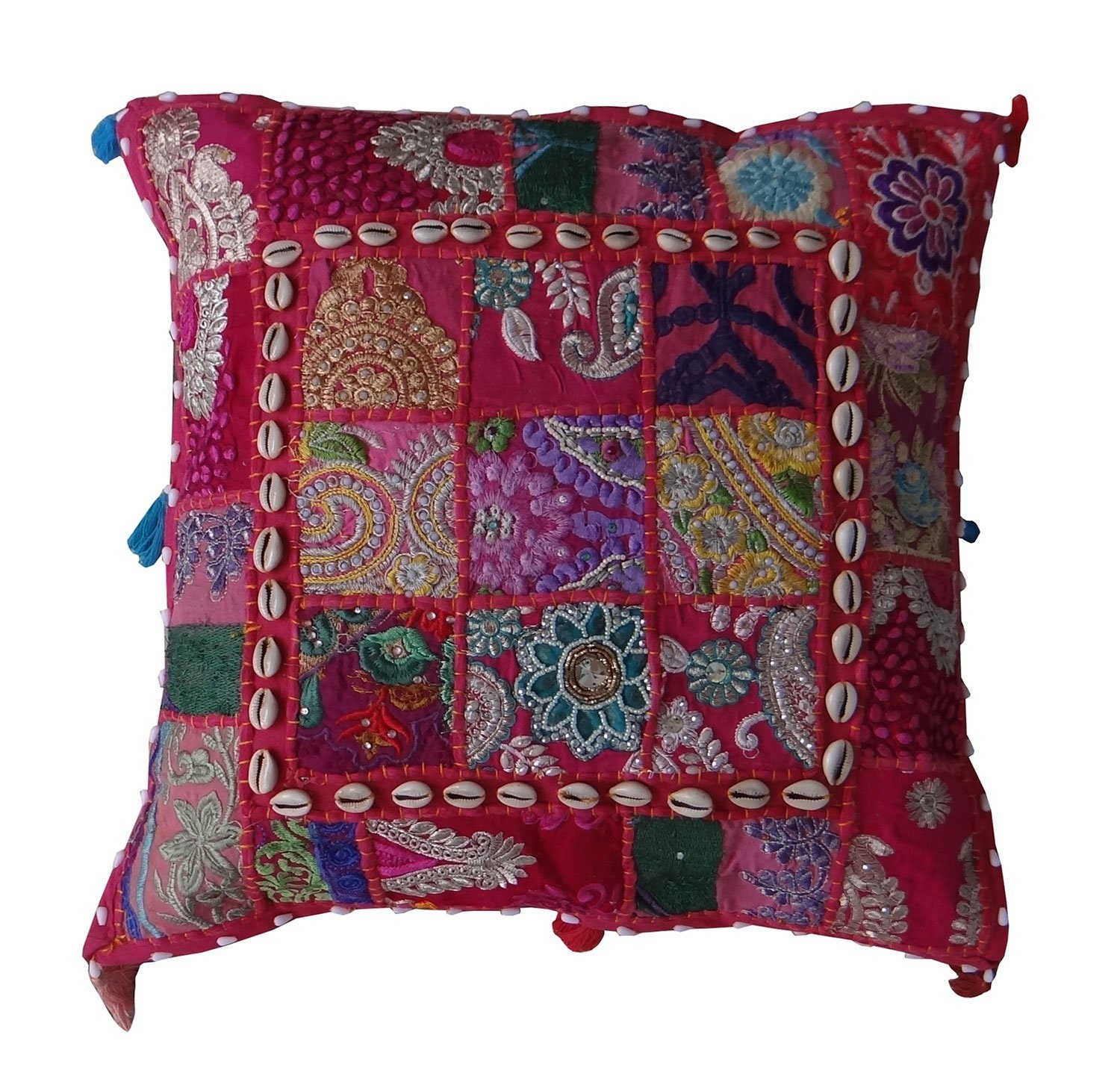 5 PC Embroidered Pillow Cover Decorative Bohemian Patchwork Etsy