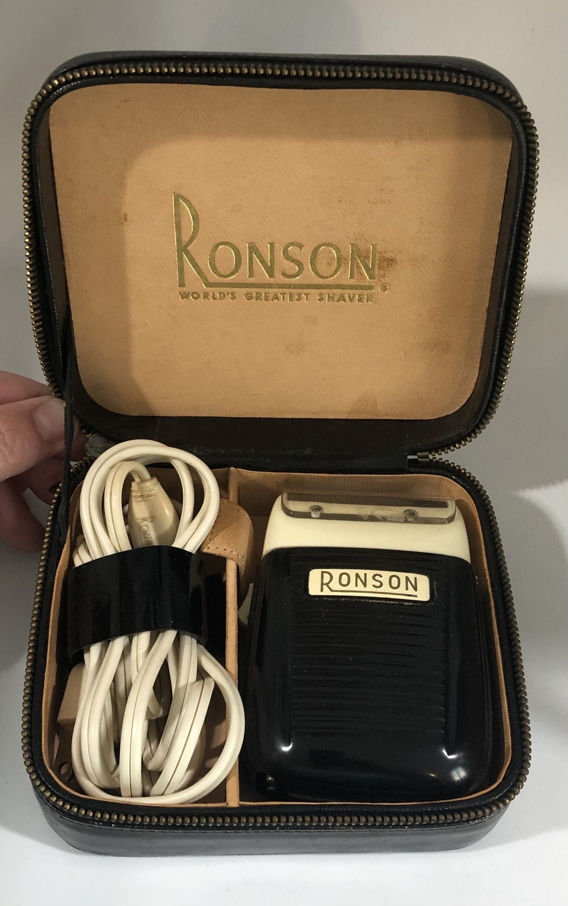 Vintage Men's Ronson Electric Razor in Leather Zip Case Etsy