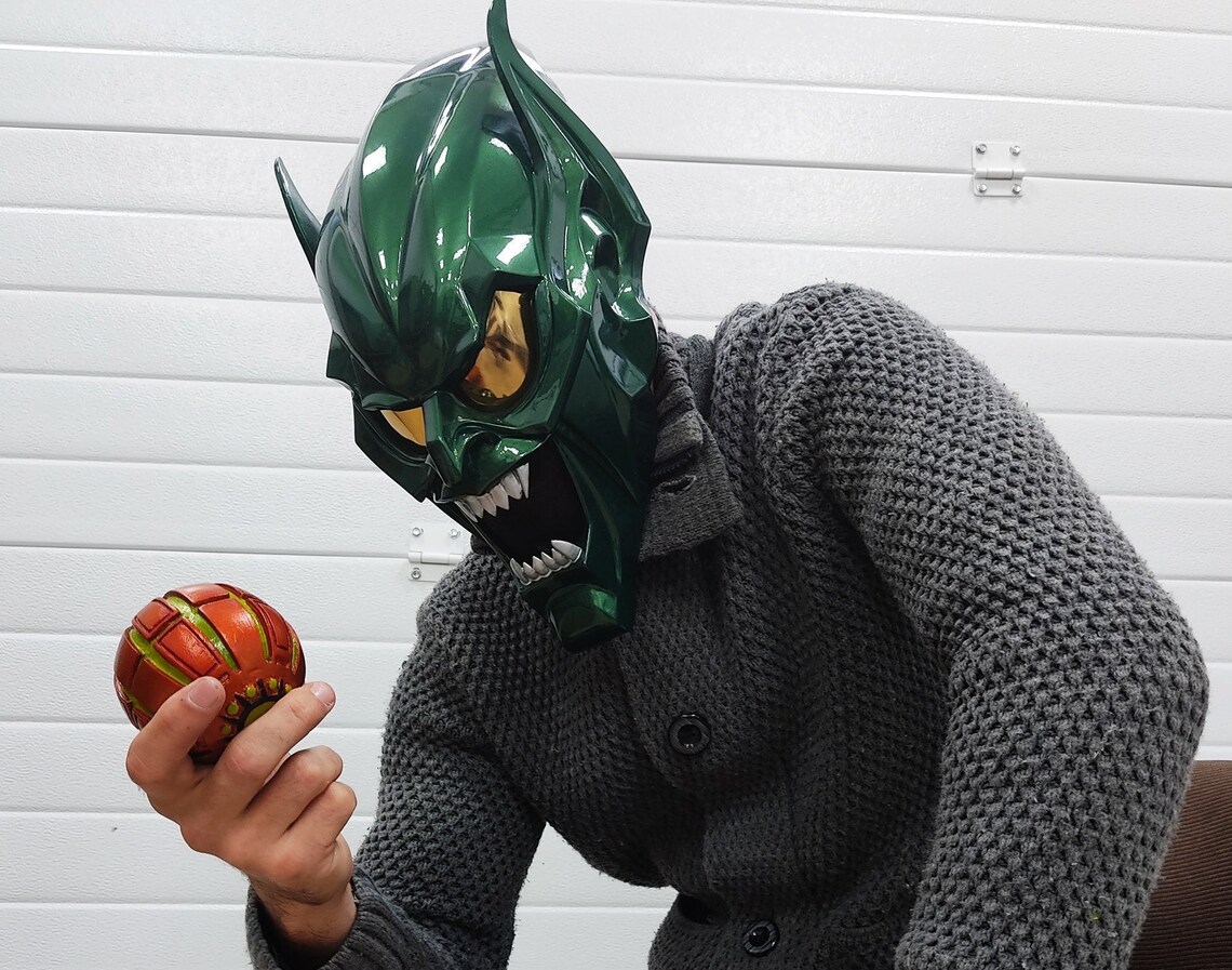Green Goblin mask Green Goblin props Goblin detonator Etsy