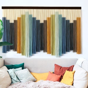 Large Macrame Wall Hanging: Retro Boho Tapestry, Rustic Farmhouse Decor