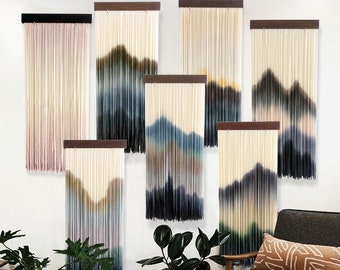 Berg Tapisserie Faserspitze Dip Dyeing Kunst kleine Wandbehang Wohnzimmer Wanddekoration Schlafzimmer Wanddekoration 7 Farben erhältlich