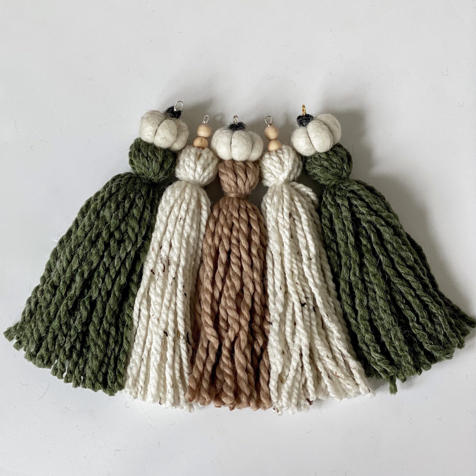 Autumn Pine Tassel Pack Tassel Garland Wood Ball Garland | Etsy