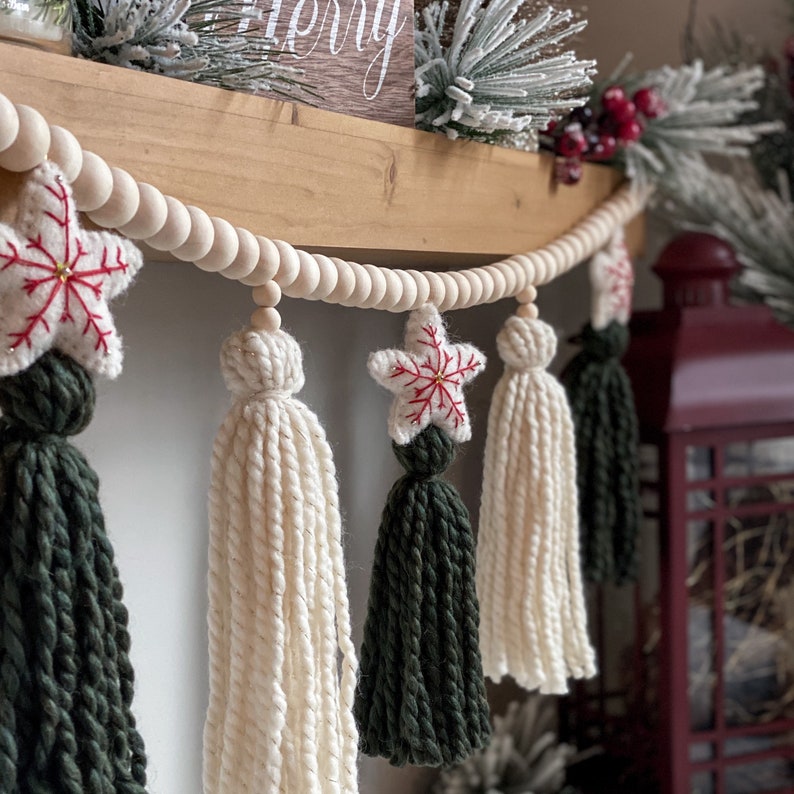 The Christmas Star Tassel Pack Tassel Garland Wood Ball Etsy India