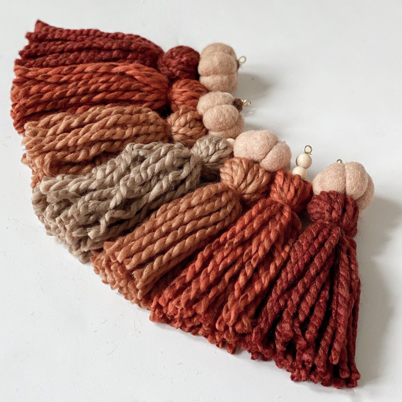 Pumpkin Spice Interchangeable Wood Ball Tassel Garland Etsy