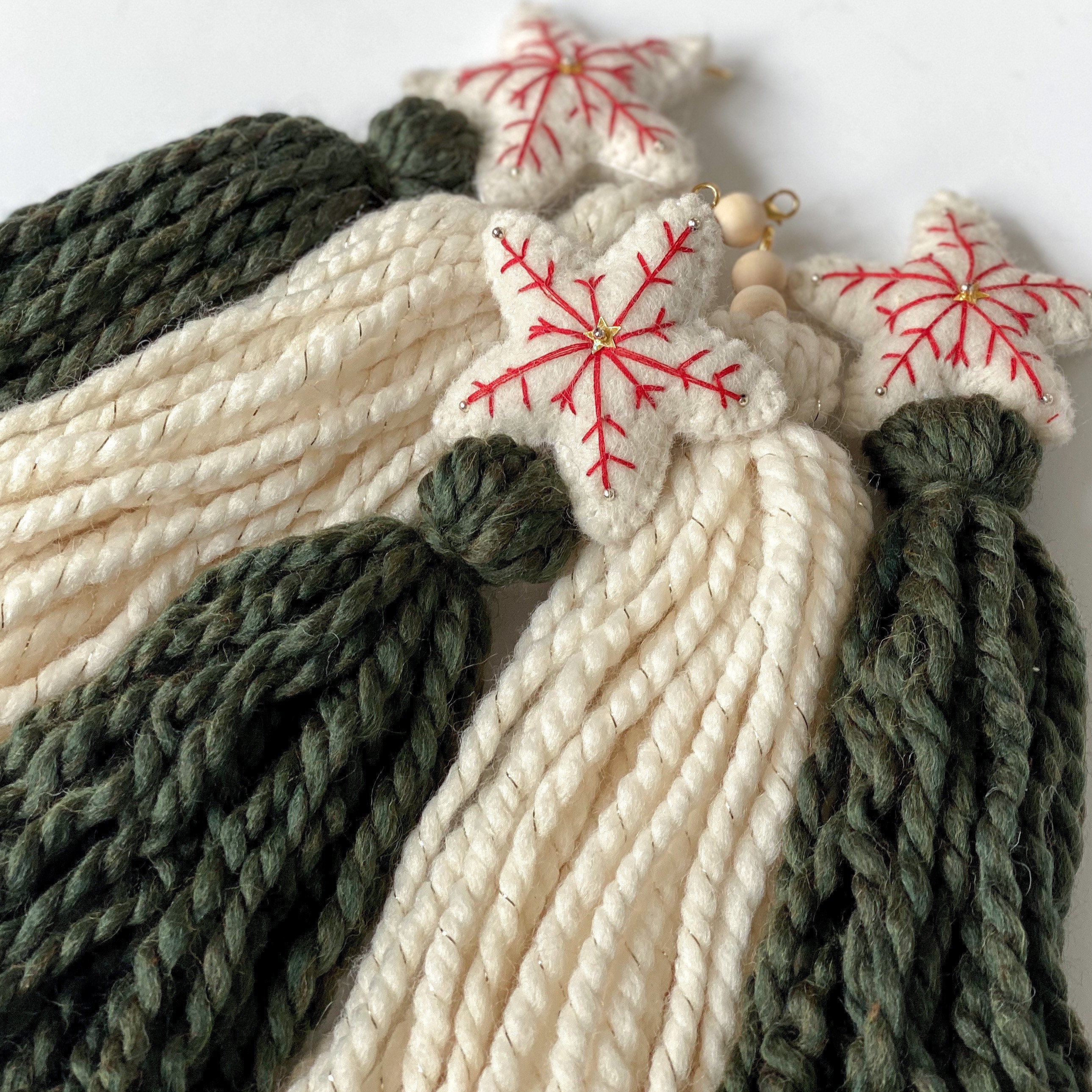 The Christmas Star Tassel Pack Tassel Garland Wood Ball Etsy