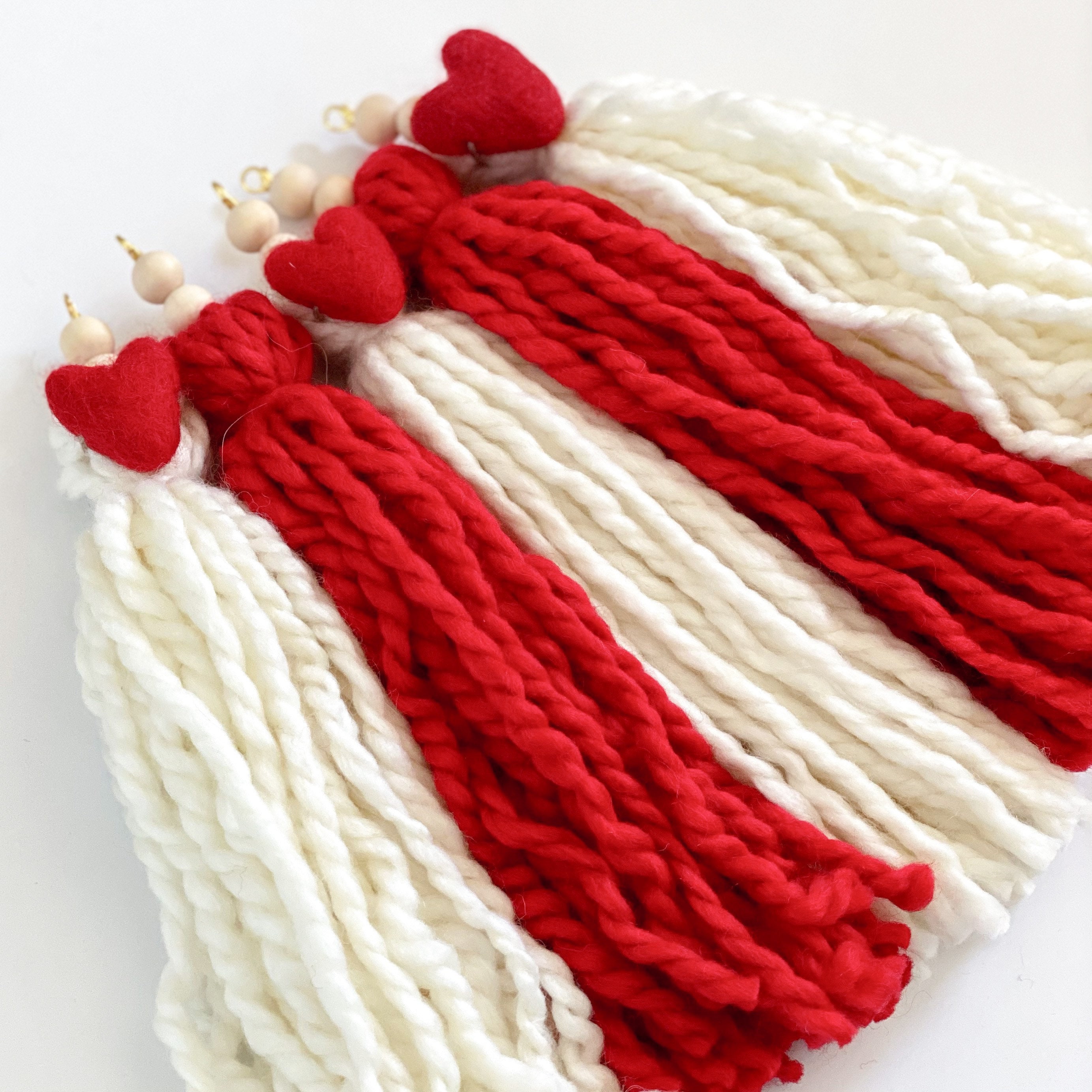Be Mine White Red Tassel Garland Tassel Garland Wood Etsy