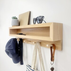 Modern Coat Rack With Shelf, Mail Organizer Wall Mount | Entryway Organizer | Gift for New Home Owner