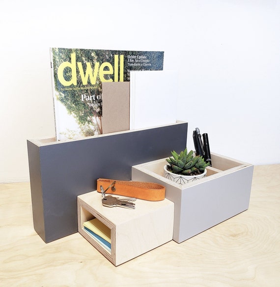 Modern Desk Organizer Desk Caddy Plywood Etsy