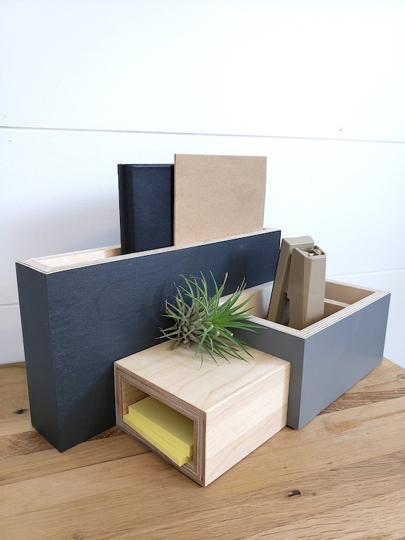 Modern Desk Organizer Desk Caddy Plywood Etsy