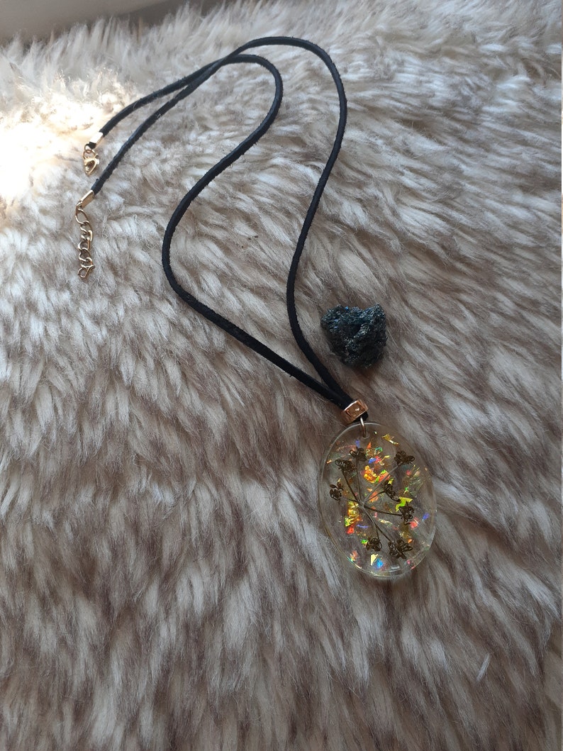 Party Jewelry Colorful Aesthetic Real Flower Wildflower Necklace Confetti Resin Pendant Handmade Resin Piece