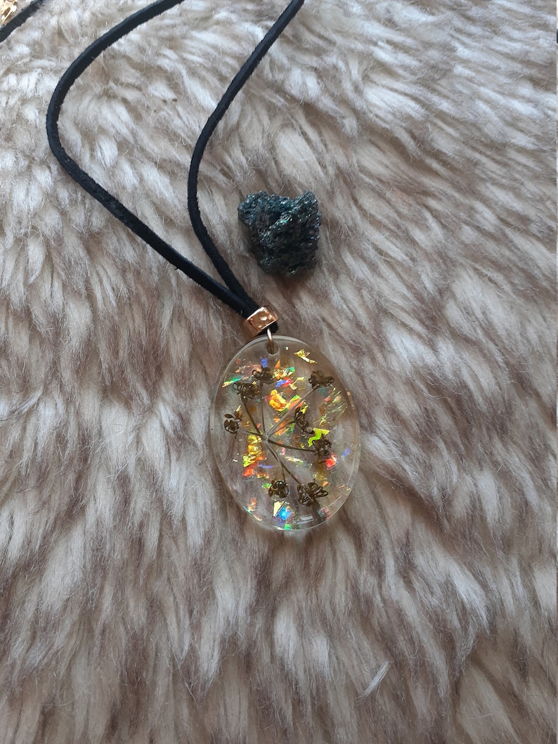 Party Jewelry Colorful Aesthetic Real Flower Wildflower Necklace Confetti Resin Pendant Handmade Resin Piece