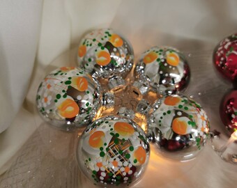 Christmas baubles silver orange