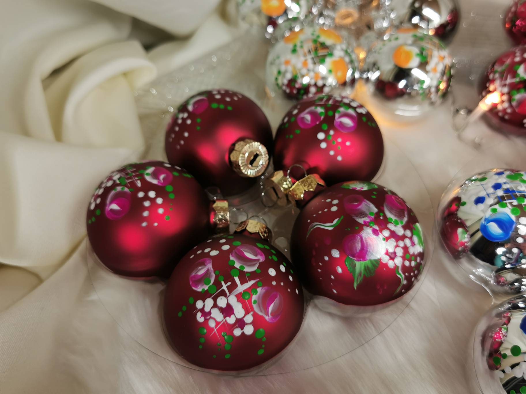 Palline Di Natale Rosa Antico Palline dell'albero di Natale Rosa bordeaux opaco - Etsy Italia