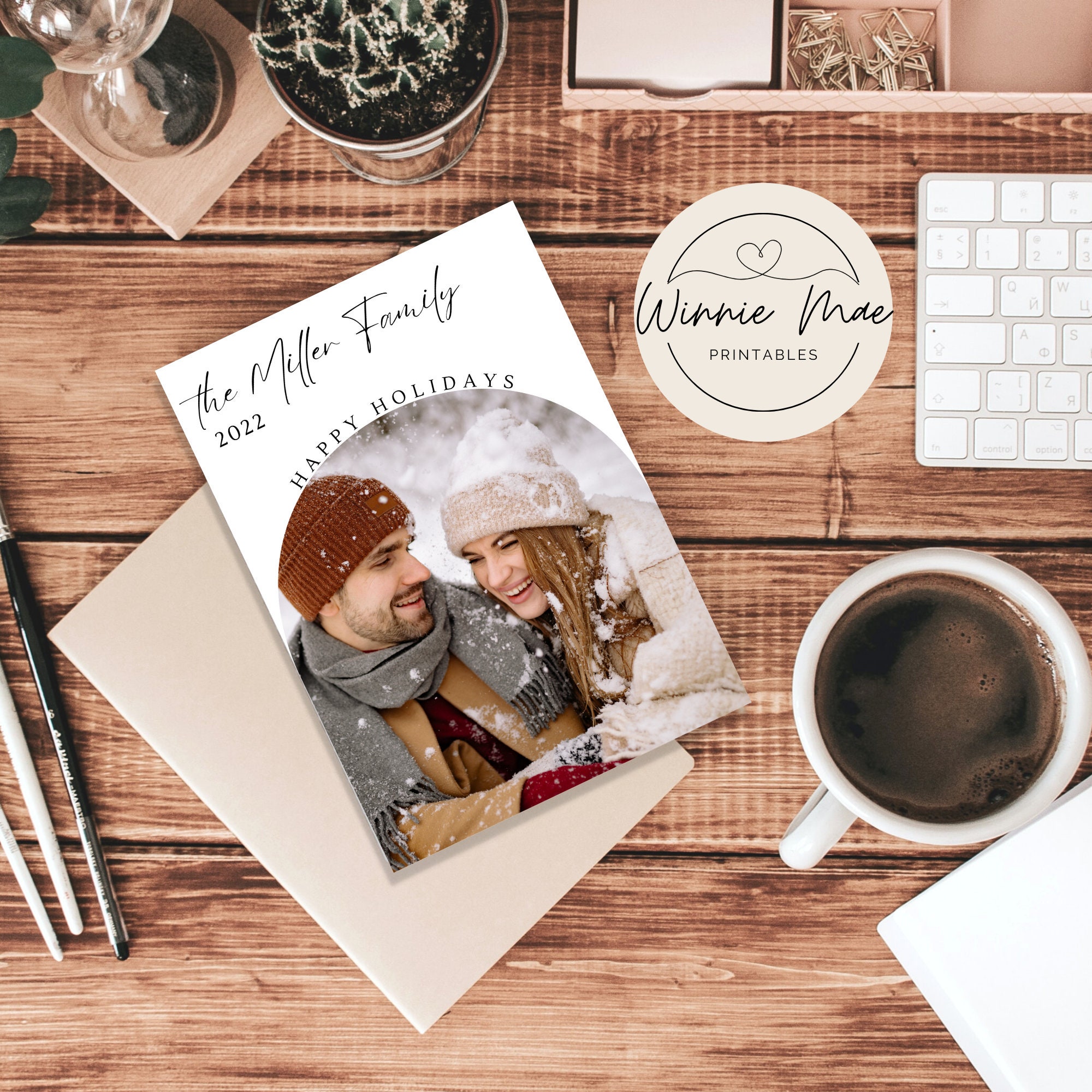 Editable Christmas Card Template for Canva Personalized 5x7 - Etsy