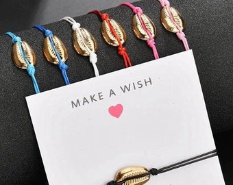 Bracelet de souhait, bracelet de coquille, porte-bonheur, groupe d’amitié, différentes couleurs